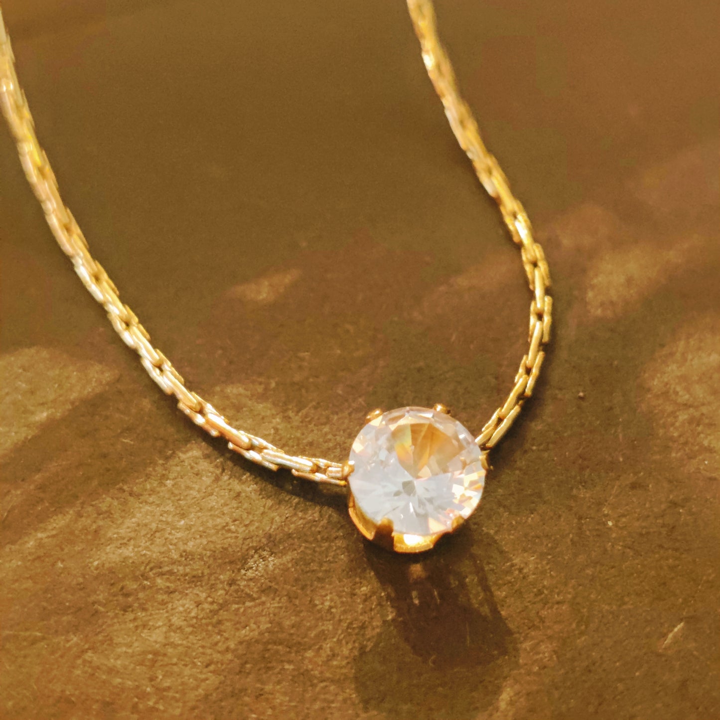 Slim Diamond Necklace - Stainless Steel