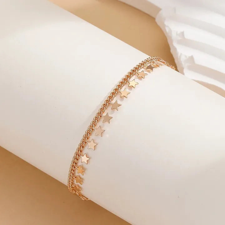 Star Chain Anklet - China Gold