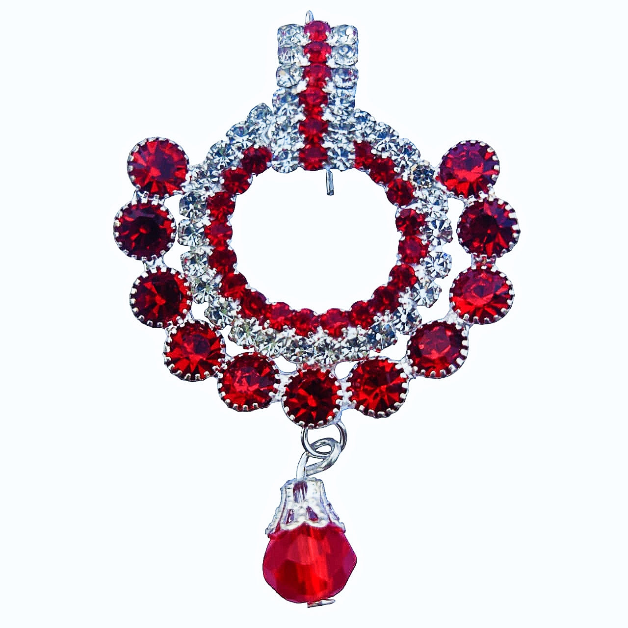 Red Round Large Stud Earrings - Local Heritage
