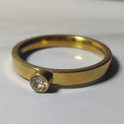 Square Diamond Couple Ring - Stainless Steel