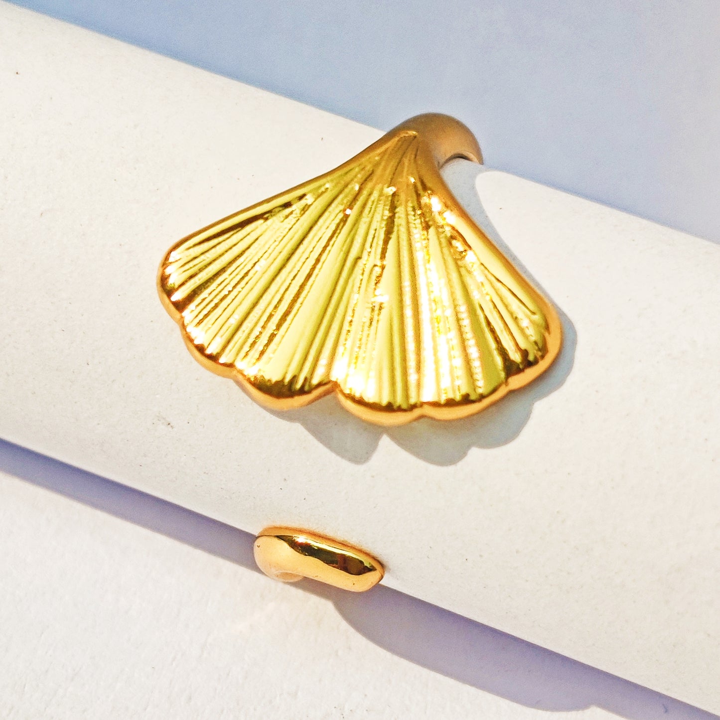 Sea Shell Adjustable Ring - Stainless Steel