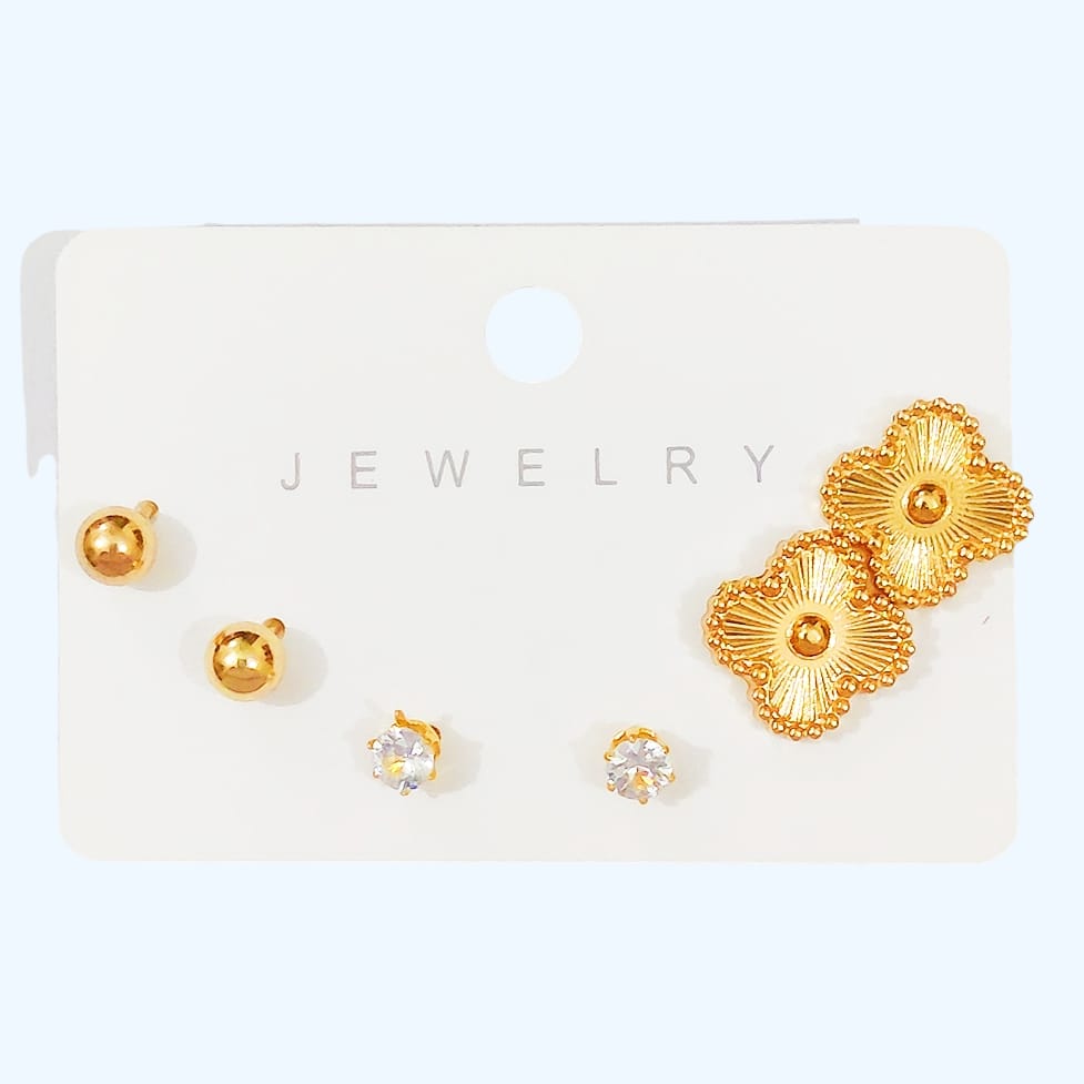 3 Tops (Golden Clover, Round, Diamond) - Stainless Steel