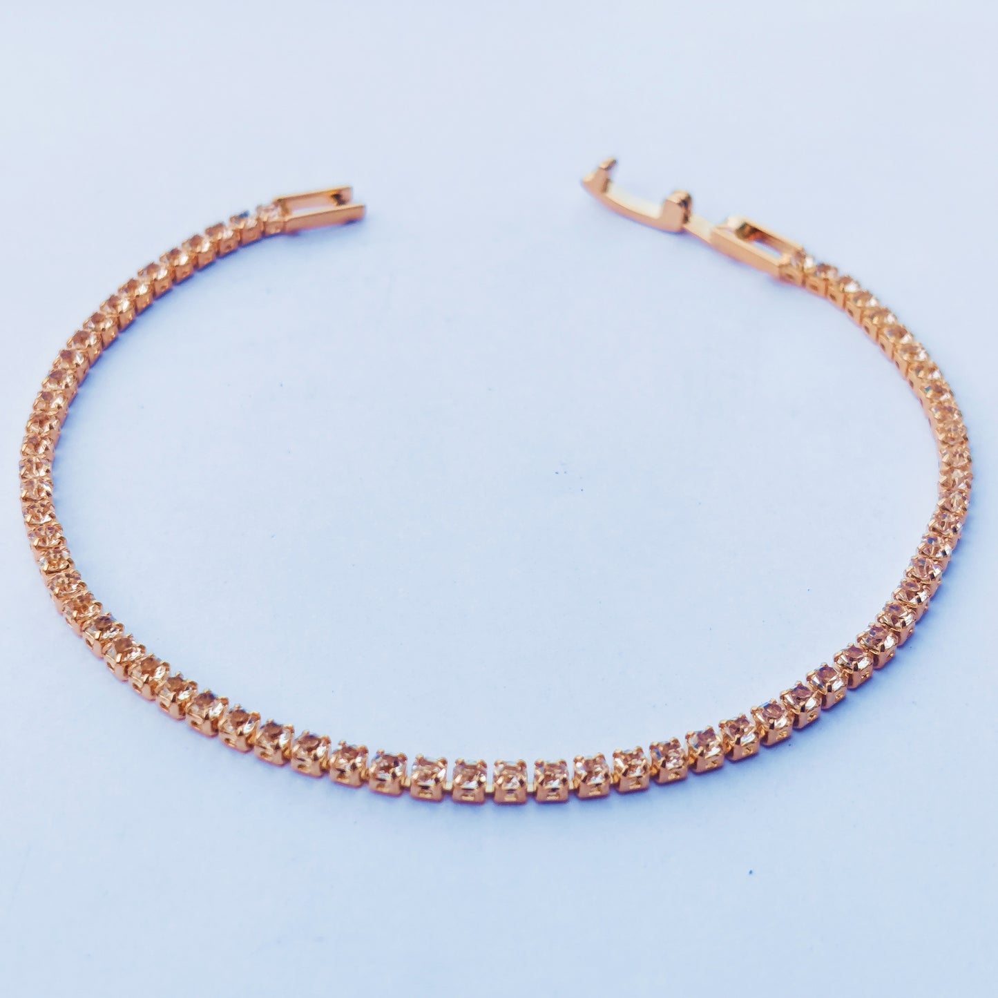 Ultra Slim Gold Tennis Bracelet - Stainless Steel