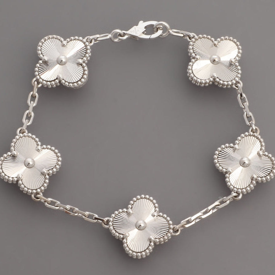 4 Leaf Silver Clover Bracelet - Stainless Steel