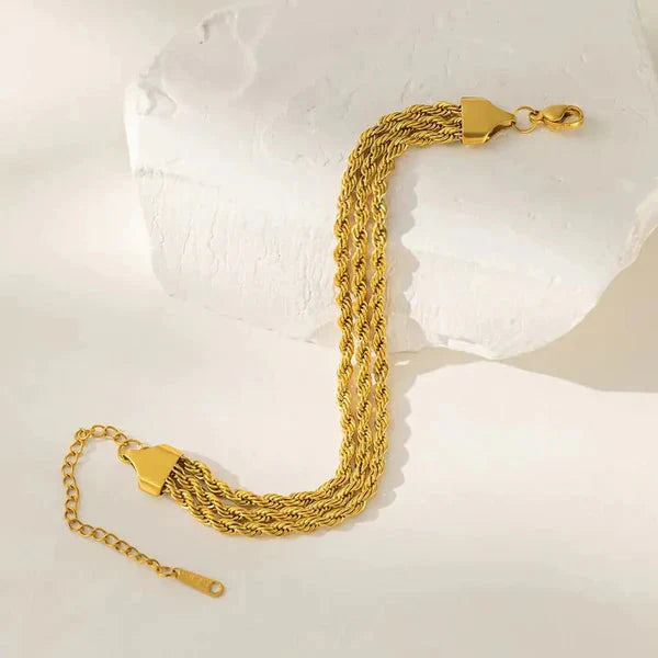 Triple Layer Rope Chain Bracelet - Stainless Steel