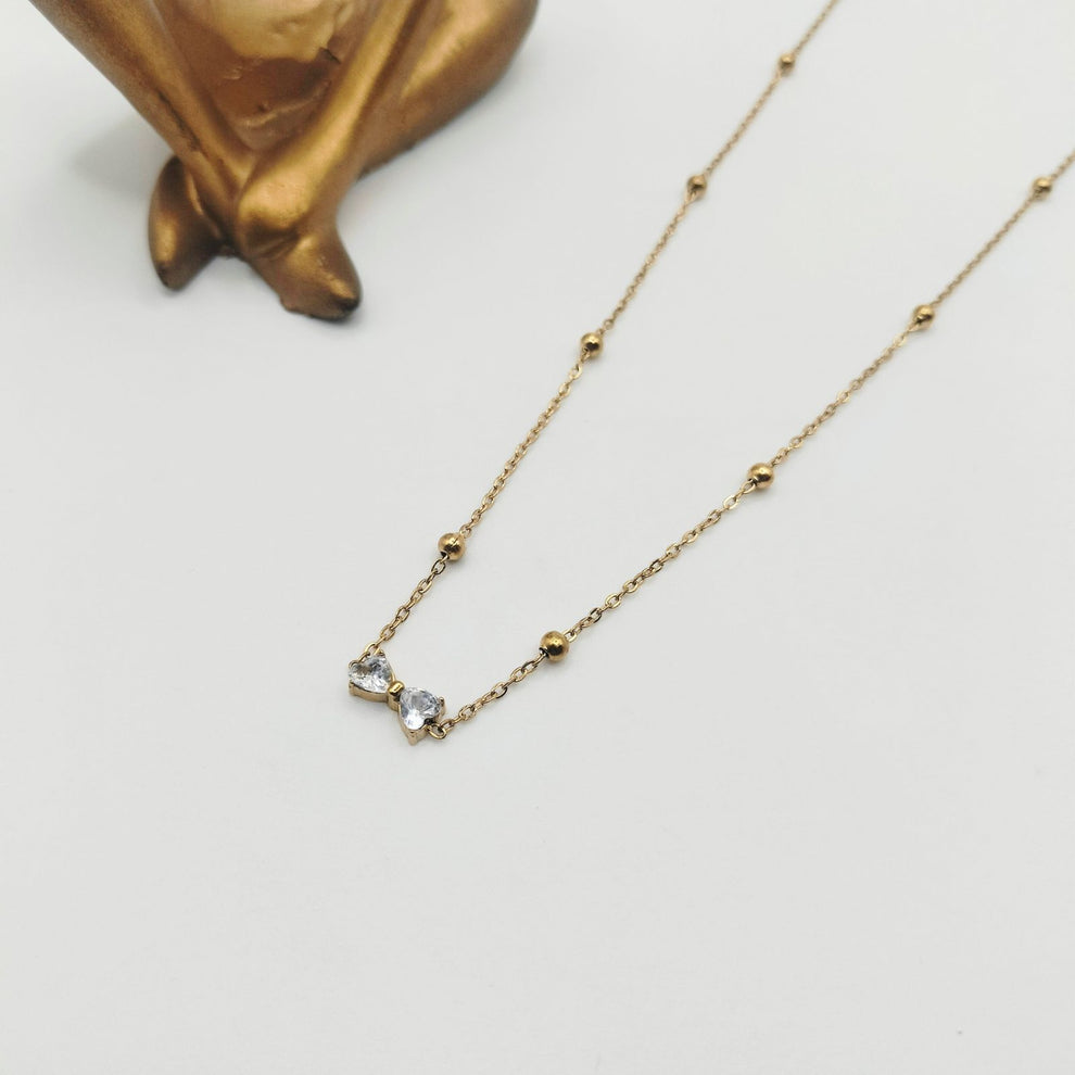 Mini Bow Necklace - Stainless Steel