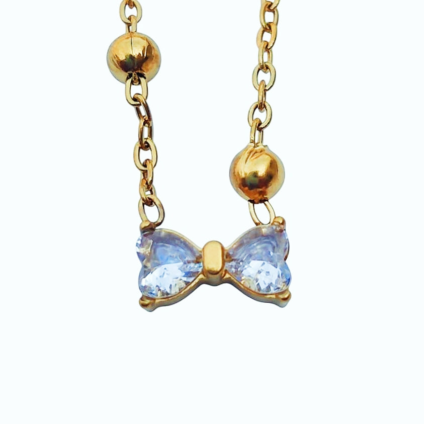 Mini Bow Necklace - Stainless Steel