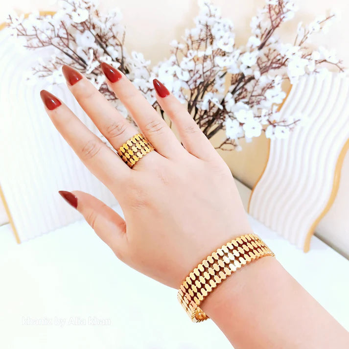 Honecomb Pattern (Bracelet + Ring)