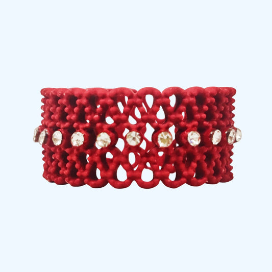 Red Flower Pattern Ring - China Gold