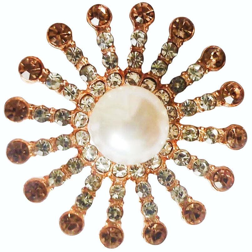 Golden Border White Stud Spiral Adjustable Ring - China Gold