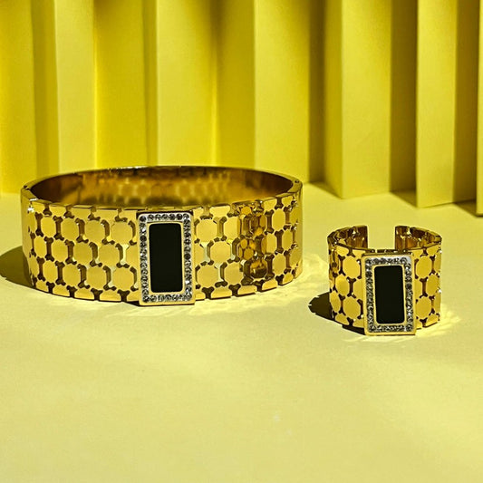 Hexagon Pattern (Bracelet + Ring)