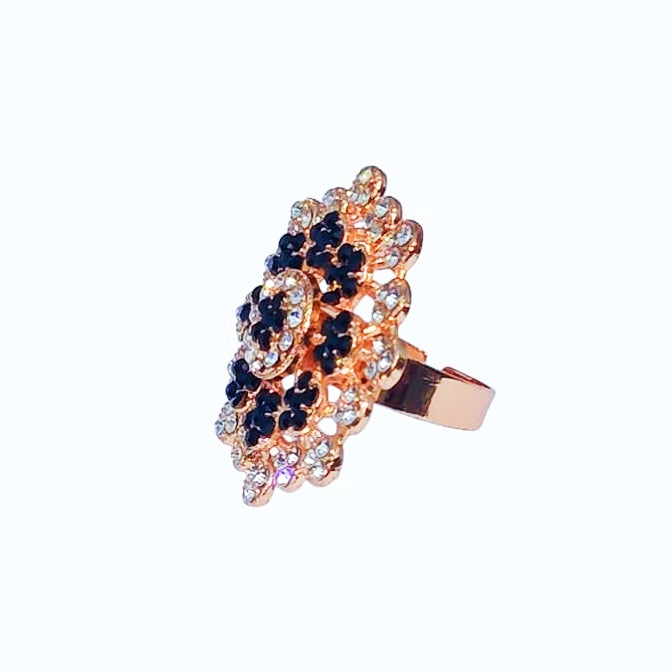 Black Joomar Adjustable Ring - Stainless Steel