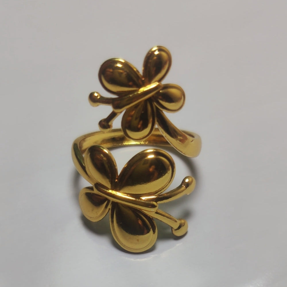Double butterfly Ring - Adjustable Ring