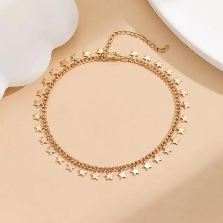 Star Chain Anklet - China Gold