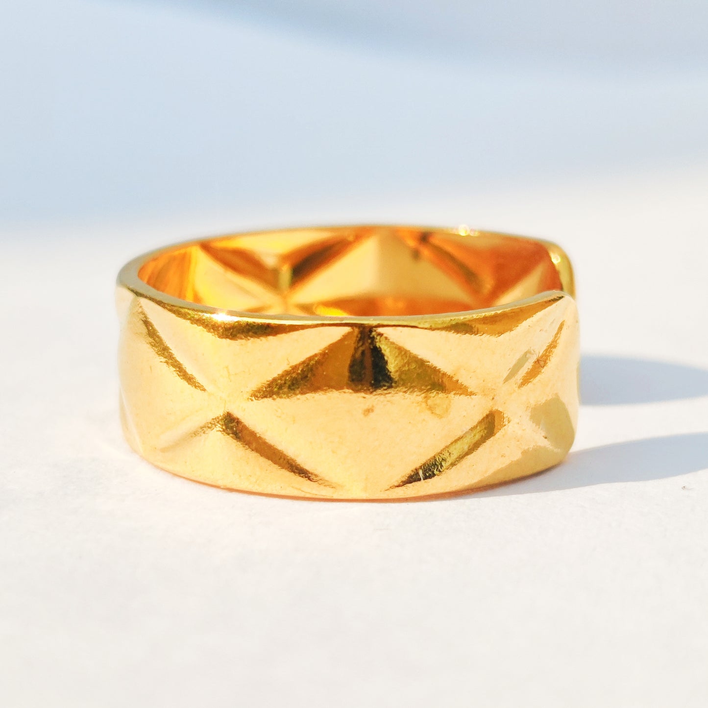 Geometric Adjustable Ring - Stainless Steel
