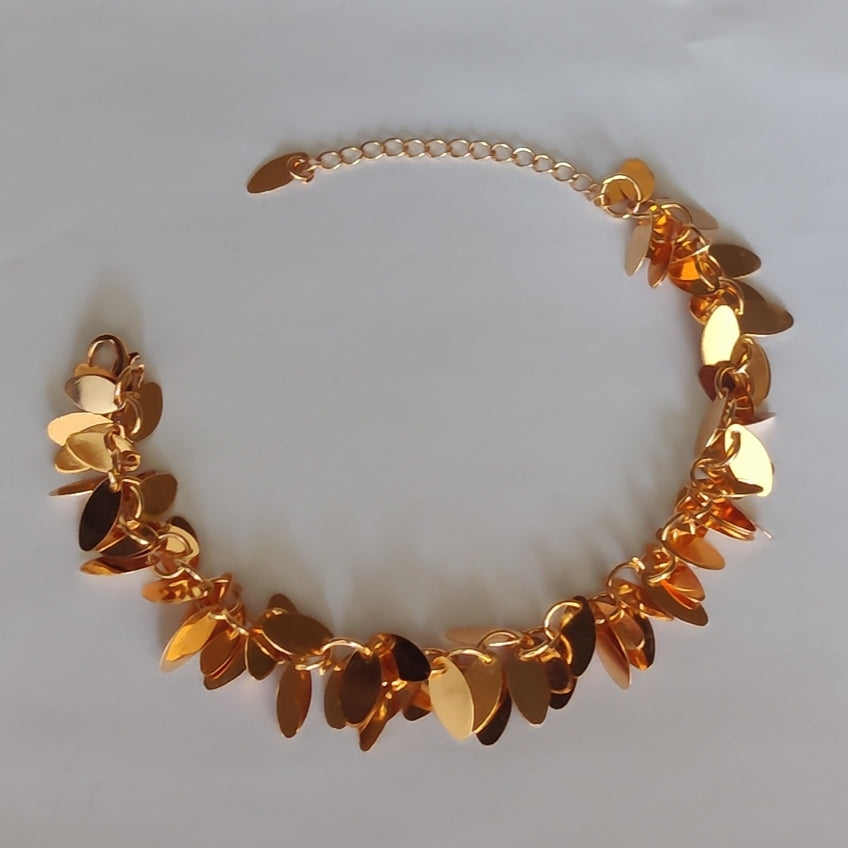 Leaf Cluster Anklet - China Gold
