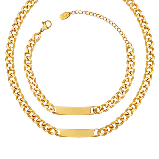 Long Slate Necklace - Stainless Steel