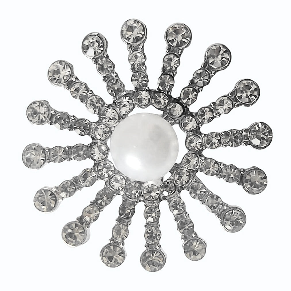 White Stud Spiral Adjustable Ring - China Gold