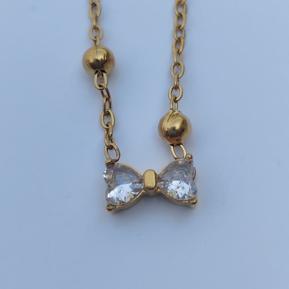 Mini Bow Necklace - Stainless Steel