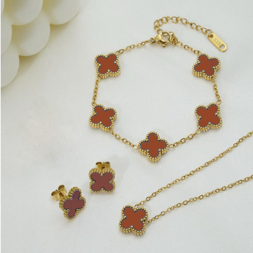 Set Clover (Chain Bracelet + Necklace + Tops)
