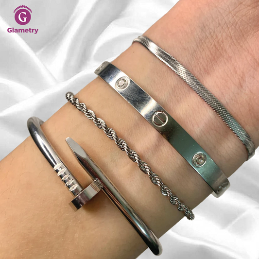 4 Bracelets (Screw Nail + Milas + Cartier + Rope)