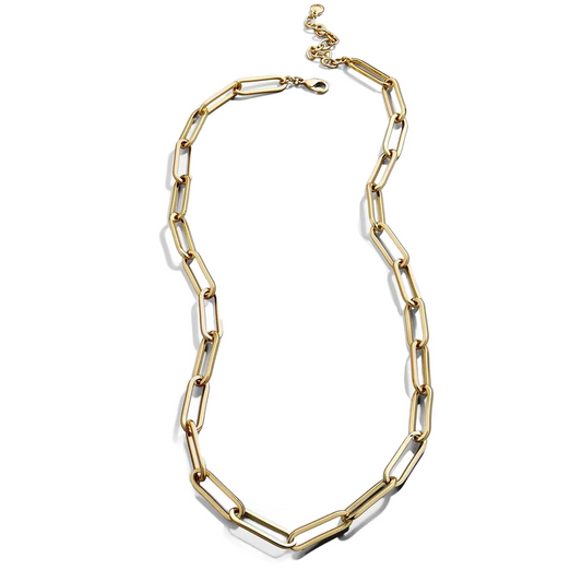 Slim Paper Clip Necklace - Stainless Steel