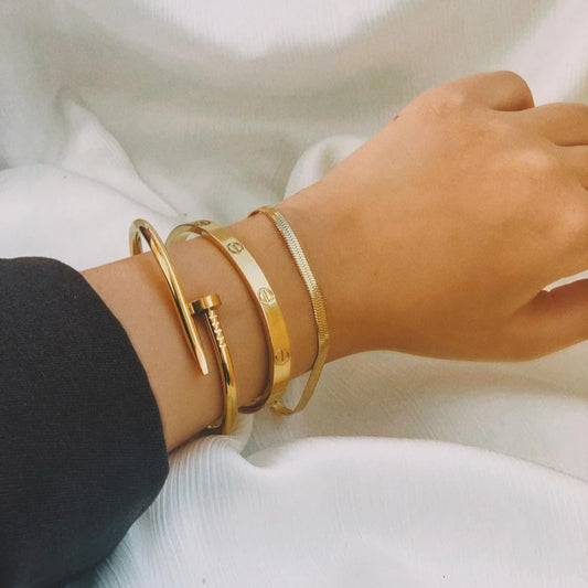 3 Bracelets (Cartier + Screw Nail +Snake)