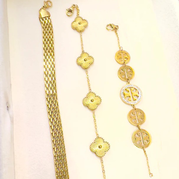 3 Bracelets (Rowena + Clover + Tory Burch)