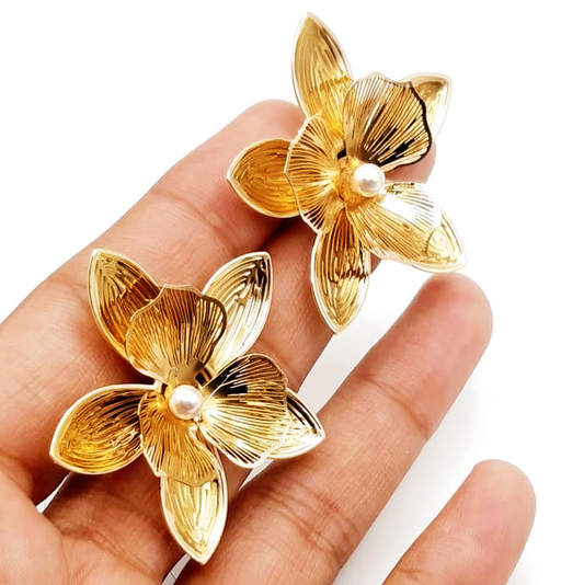 Star Shell Pearl Tops - Stainless Steel