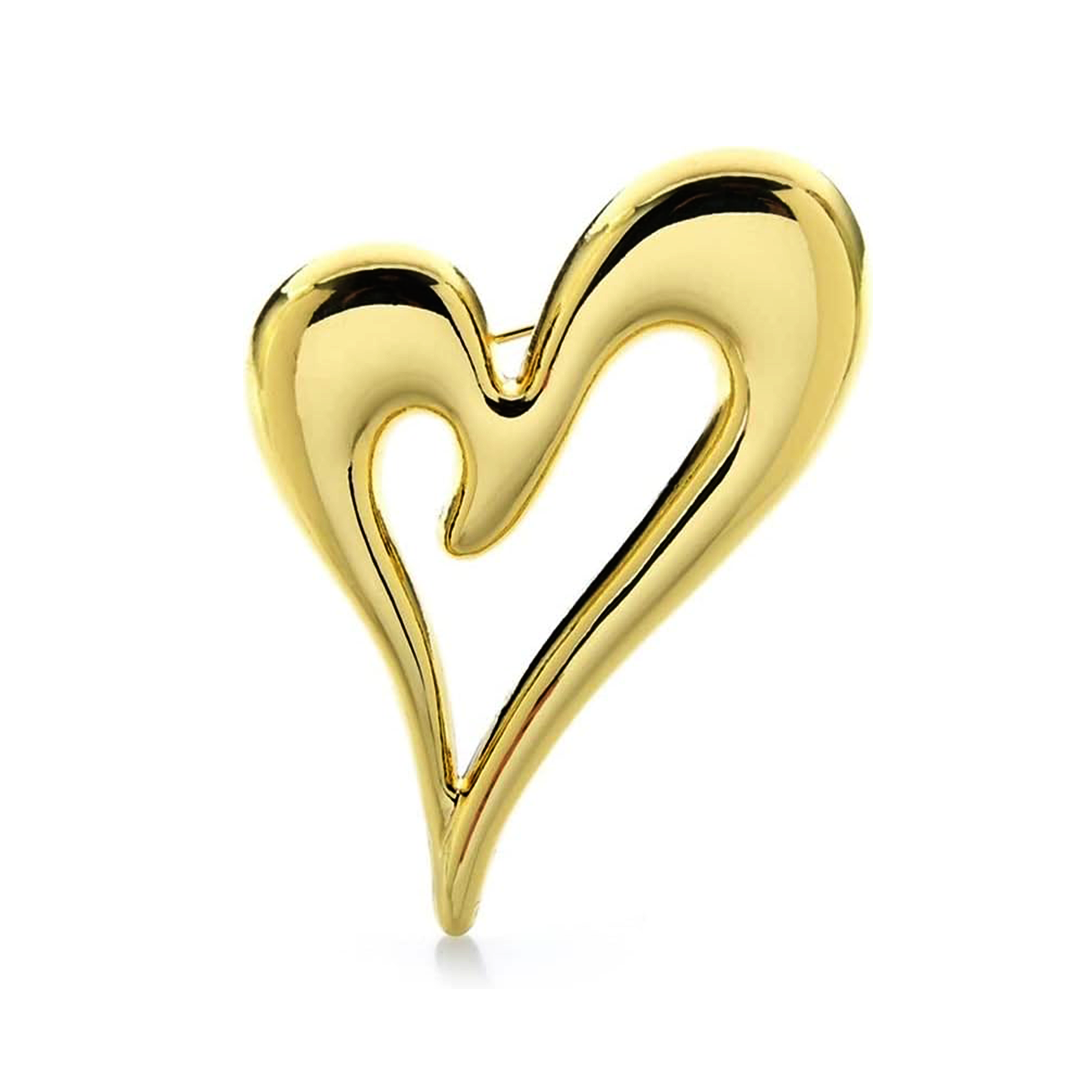 Italic Hollow Heart Earrings - Stainless Steel