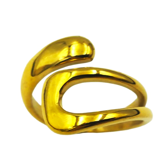 Duo Hollow Solid Ring - Stainless Steel